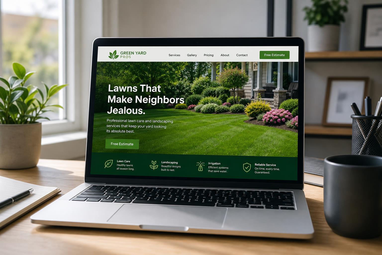 Preview of Green Yard Pros website design